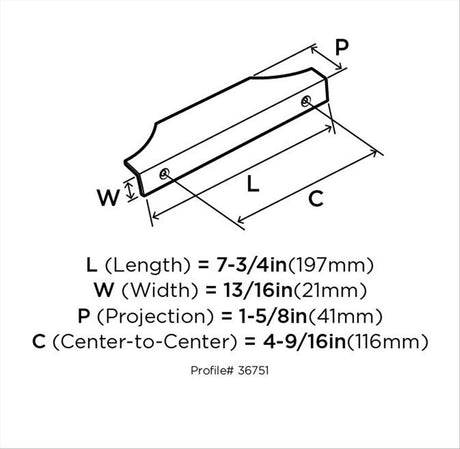 Amerock Extent Edge Pulls in Satin Nickel