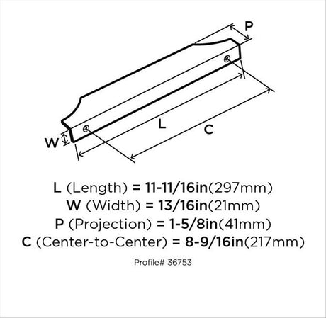 Amerock Extent Edge Pulls in Polished Nickel