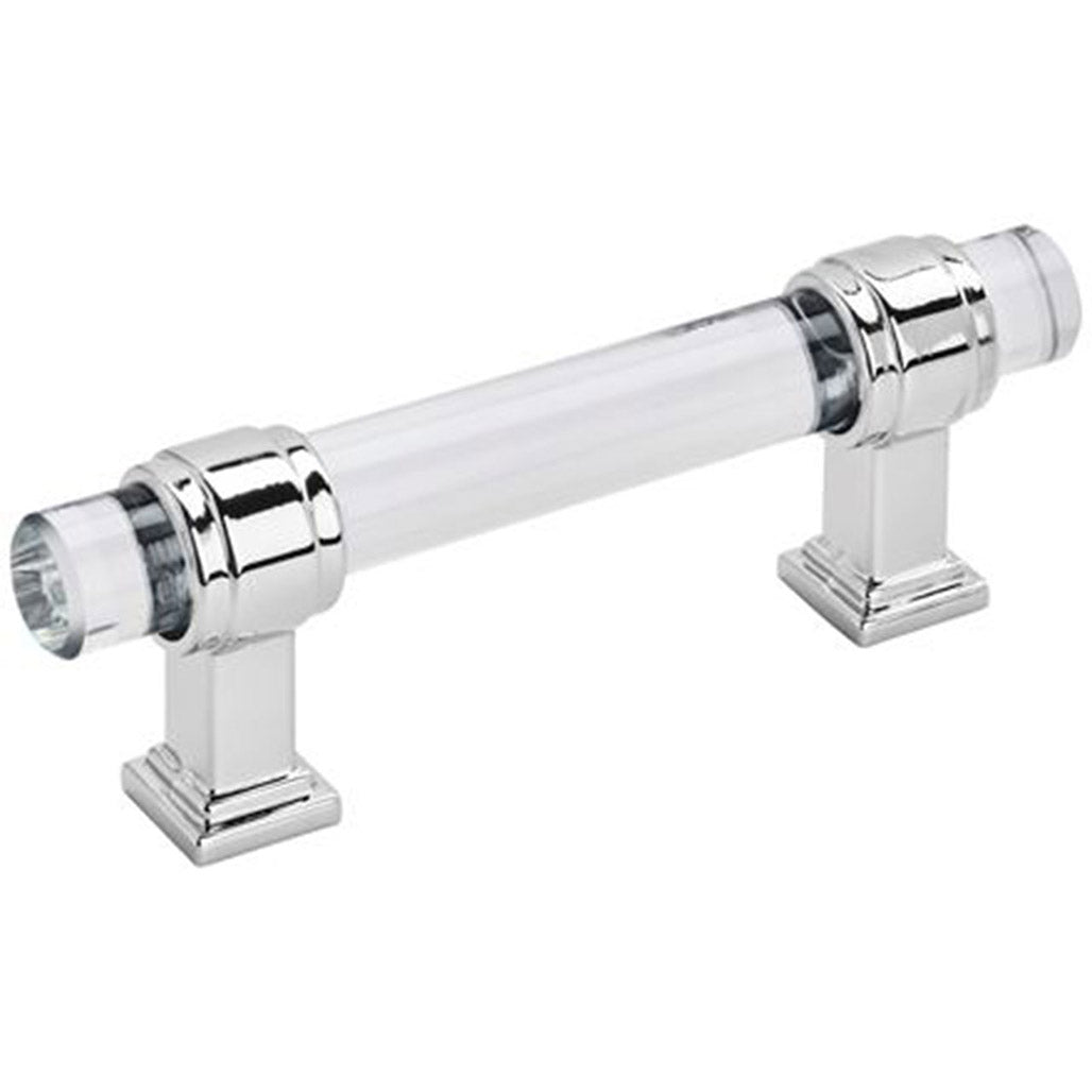 AMEROCK Glacio Glass Handle Cabinet Pull in Clear and Chrome (+5 Sizes)