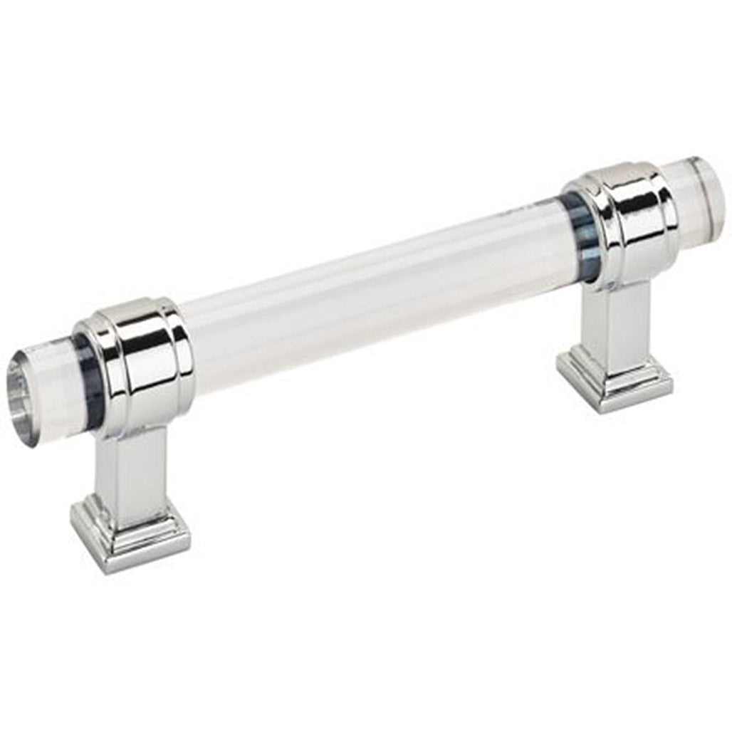 AMEROCK Glacio Glass Handle Cabinet Pull in Clear and Chrome (+5 Sizes)