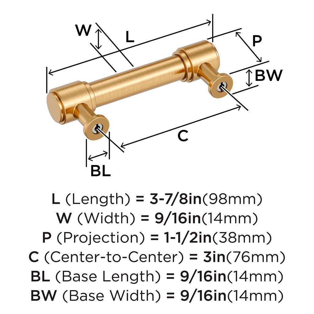 AMEROCK Faircrest Wrapped Bar Handle Pulls in Champagne Bronze (+8 Sizes)