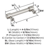 AMEROCK Faircrest Wrapped Bar Handle Pulls in Satin Nickel (+8 Sizes)