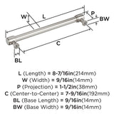 AMEROCK Faircrest Wrapped Bar Handle Pulls in Satin Nickel (+8 Sizes)