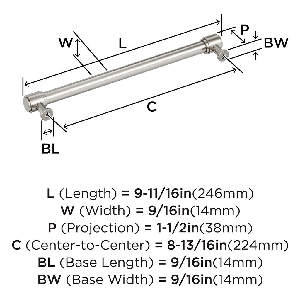 AMEROCK Faircrest Wrapped Bar Handle Pulls in Satin Nickel (+8 Sizes)