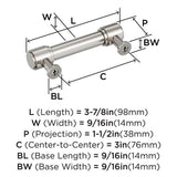 AMEROCK Faircrest Wrapped Bar Handle Pulls in Satin Nickel (+8 Sizes)