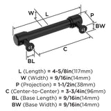 AMEROCK Faircrest Wrapped Bar Handle Pulls in Matte Black (+8 Sizes)