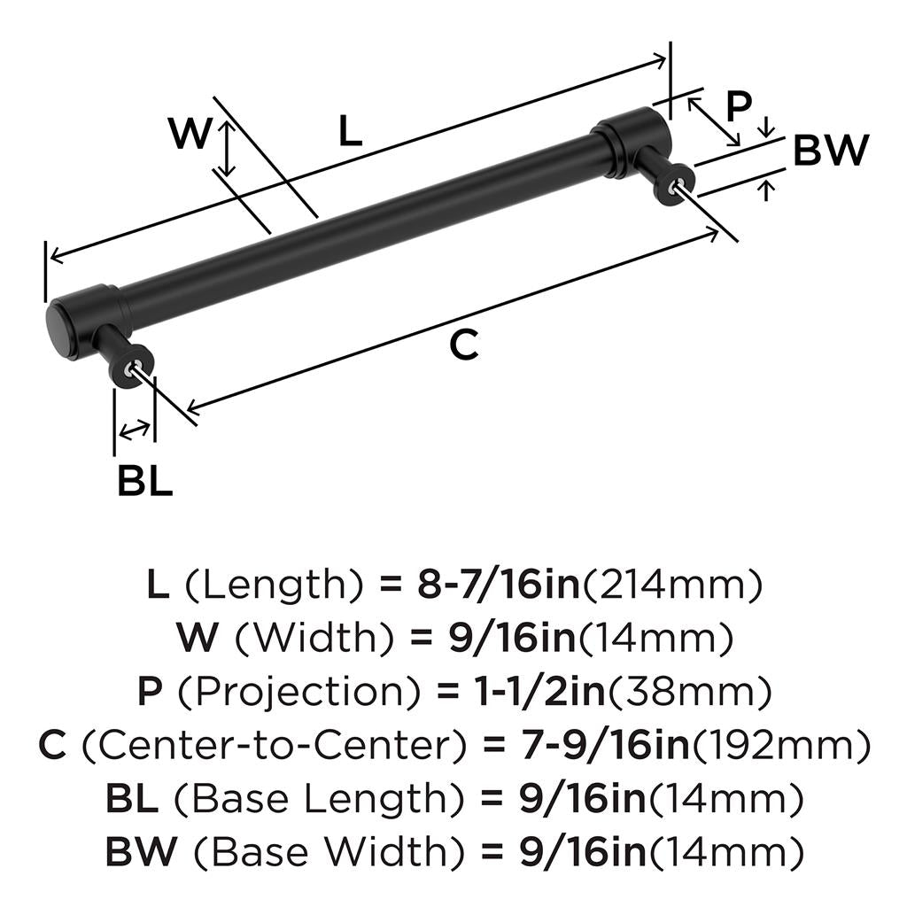 AMEROCK Faircrest Wrapped Bar Handle Pulls in Matte Black (+8 Sizes)