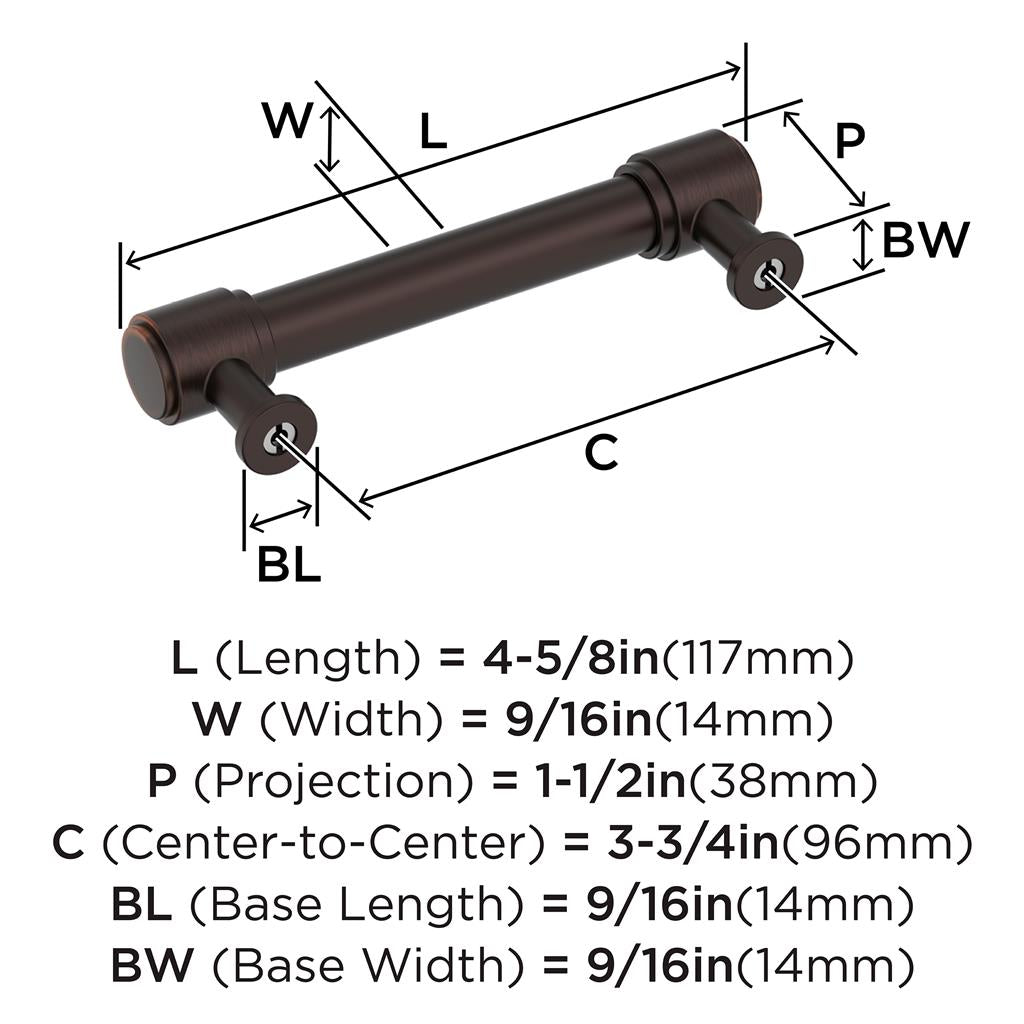 AMEROCK Faircrest Wrapped Bar Handle Pulls in Oil Rubbed Bronze (+8 Sizes)