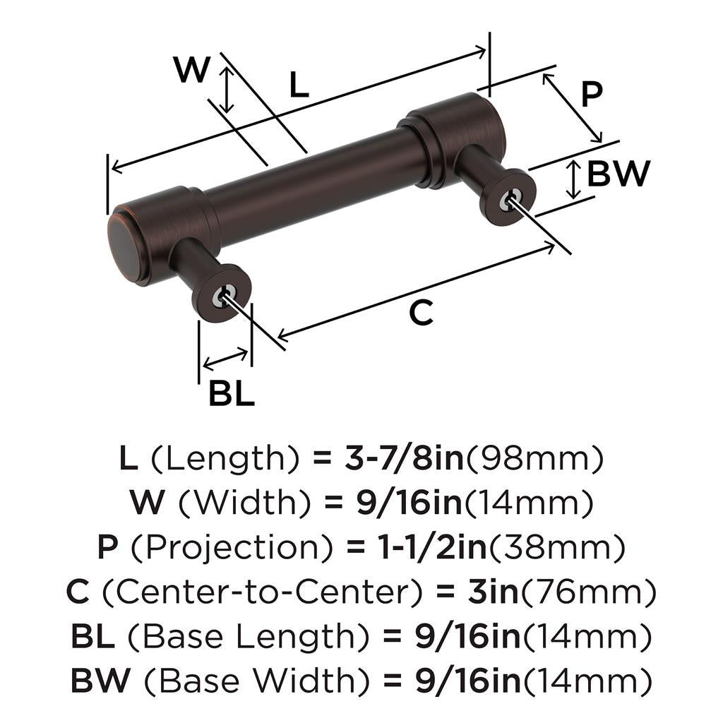 AMEROCK Faircrest Wrapped Bar Handle Pulls in Oil Rubbed Bronze (+8 Sizes)