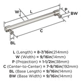 AMEROCK Faircrest Wrapped Bar Handle Pulls in Polished Nickel (+8 Sizes)