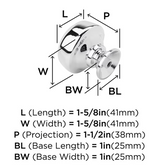 AMEROCK Kane Round Cabinet Knob in Polished Chrome (+2 Sizes)