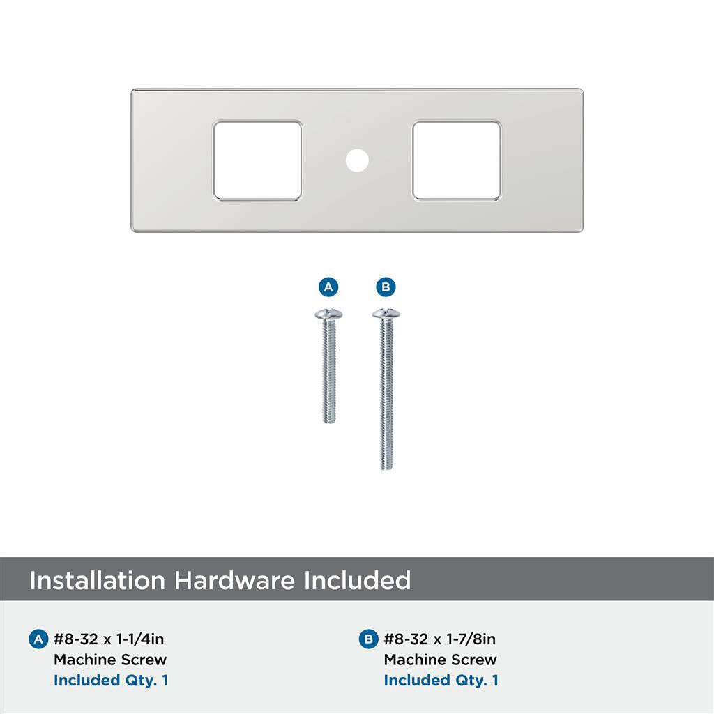 AMEROCK Medora 3-11/16" Rectangle Cabinet Knob Backplate in Polished Chrome