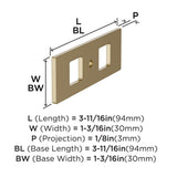 AMEROCK Medora 3-11/16" Rectangle Cabinet Knob Backplate in Golden Champagne