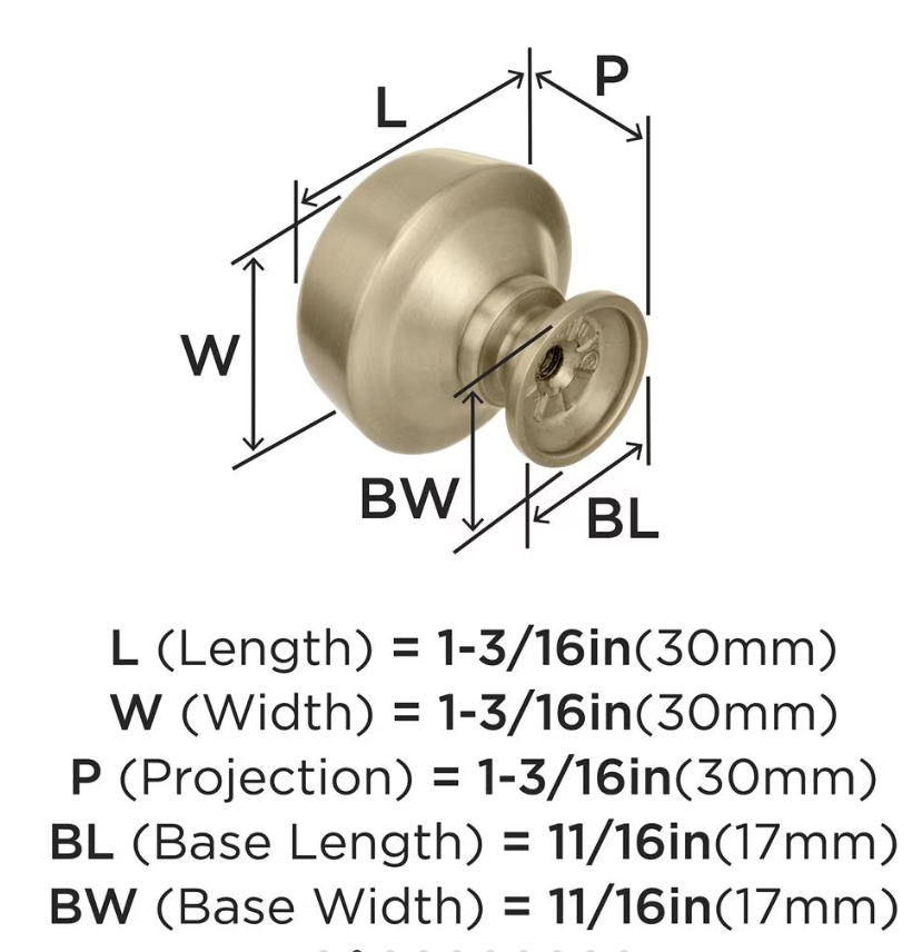 AMEROCK Kane Round Cabinet Knob in Golden Champagne (+2 Sizes)