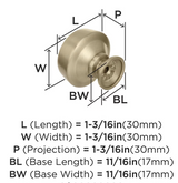 AMEROCK Kane Round Cabinet Knob in Golden Champagne (+2 Sizes)