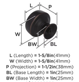 AMEROCK Kane Round Cabinet Knob in Oil Rubbed Bronze (+2 Sizes)