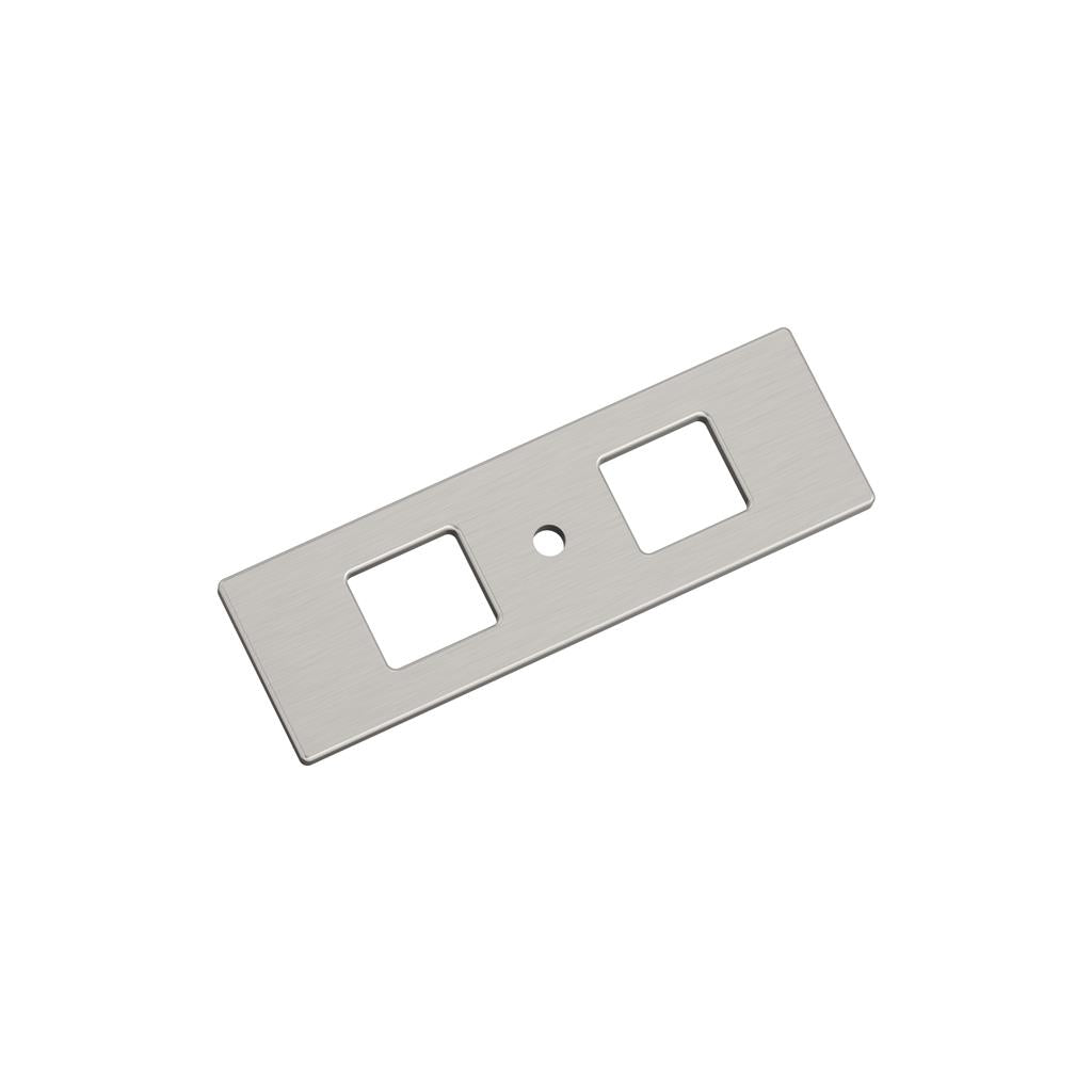 AMEROCK Medora 3-11/16" Rectangle Cabinet Knob Backplate in Satin Nickel