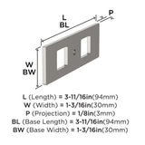 AMEROCK Medora 3-11/16" Rectangle Cabinet Knob Backplate in Satin Nickel