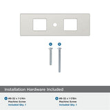 AMEROCK Medora 3-11/16" Rectangle Cabinet Knob Backplate in Satin Nickel