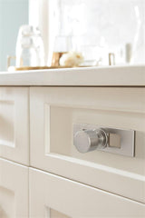AMEROCK Medora 3-11/16" Rectangle Cabinet Knob Backplate in Satin Nickel