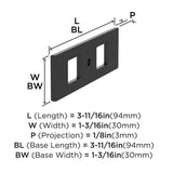 AMEROCK Medora 3-11/16" Rectangle Cabinet Knob Backplate in Matte Black