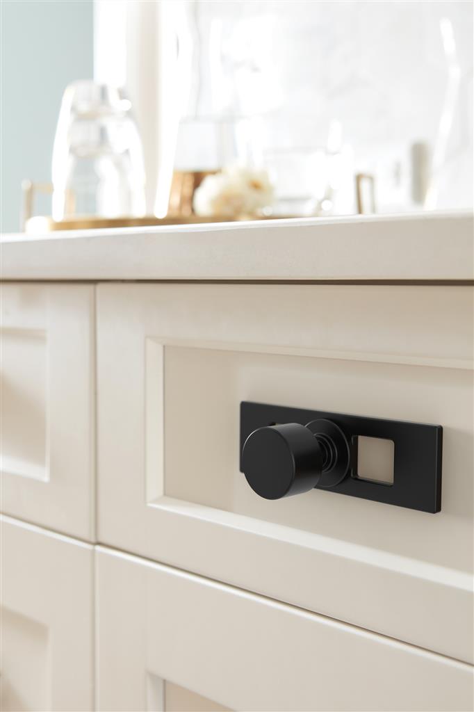 AMEROCK Medora 3-11/16" Rectangle Cabinet Knob Backplate in Matte Black