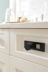 AMEROCK Medora 3-11/16" Rectangle Cabinet Knob Backplate in Matte Black