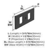 AMEROCK Medora 3-11/16" Rectangle Cabinet Knob Backplate in Oil Rubbed Bronze