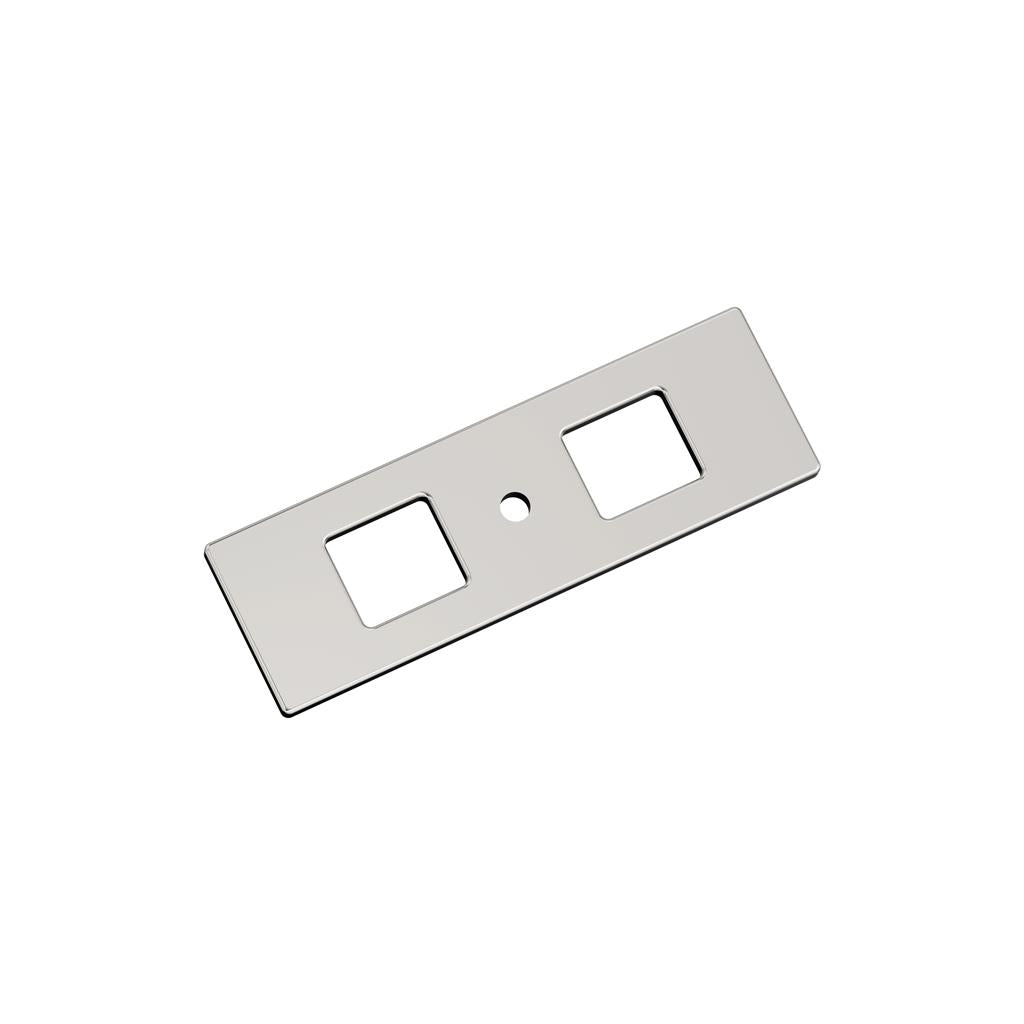 AMEROCK Medora 3-11/16" Rectangle Cabinet Knob Backplate in Polished Nickel