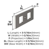 AMEROCK Medora 3-11/16" Rectangle Cabinet Knob Backplate in Polished Nickel