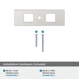 AMEROCK Medora 3-11/16" Rectangle Cabinet Knob Backplate in Polished Nickel