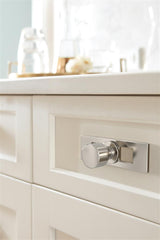 AMEROCK Medora 3-11/16" Rectangle Cabinet Knob Backplate in Polished Nickel