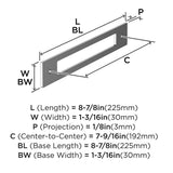AMEROCK Medora Rectangle Cabinet Handle Backplate in Polished Chrome (+8 Sizes)