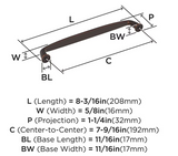 AMEROCK Kane Handle Pulls in Oil Rubbed Bronze (+8 Sizes)