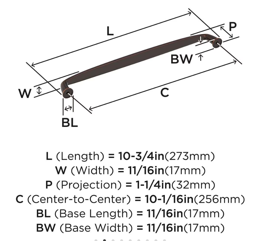 AMEROCK Kane Handle Pulls in Oil Rubbed Bronze (+8 Sizes)