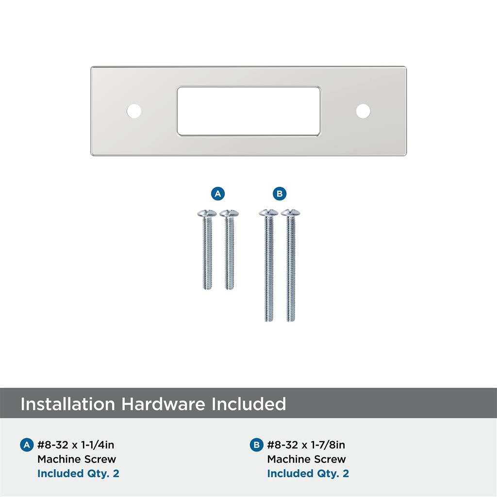 AMEROCK Medora Rectangle Cabinet Handle Backplate in Polished Chrome (+8 Sizes)