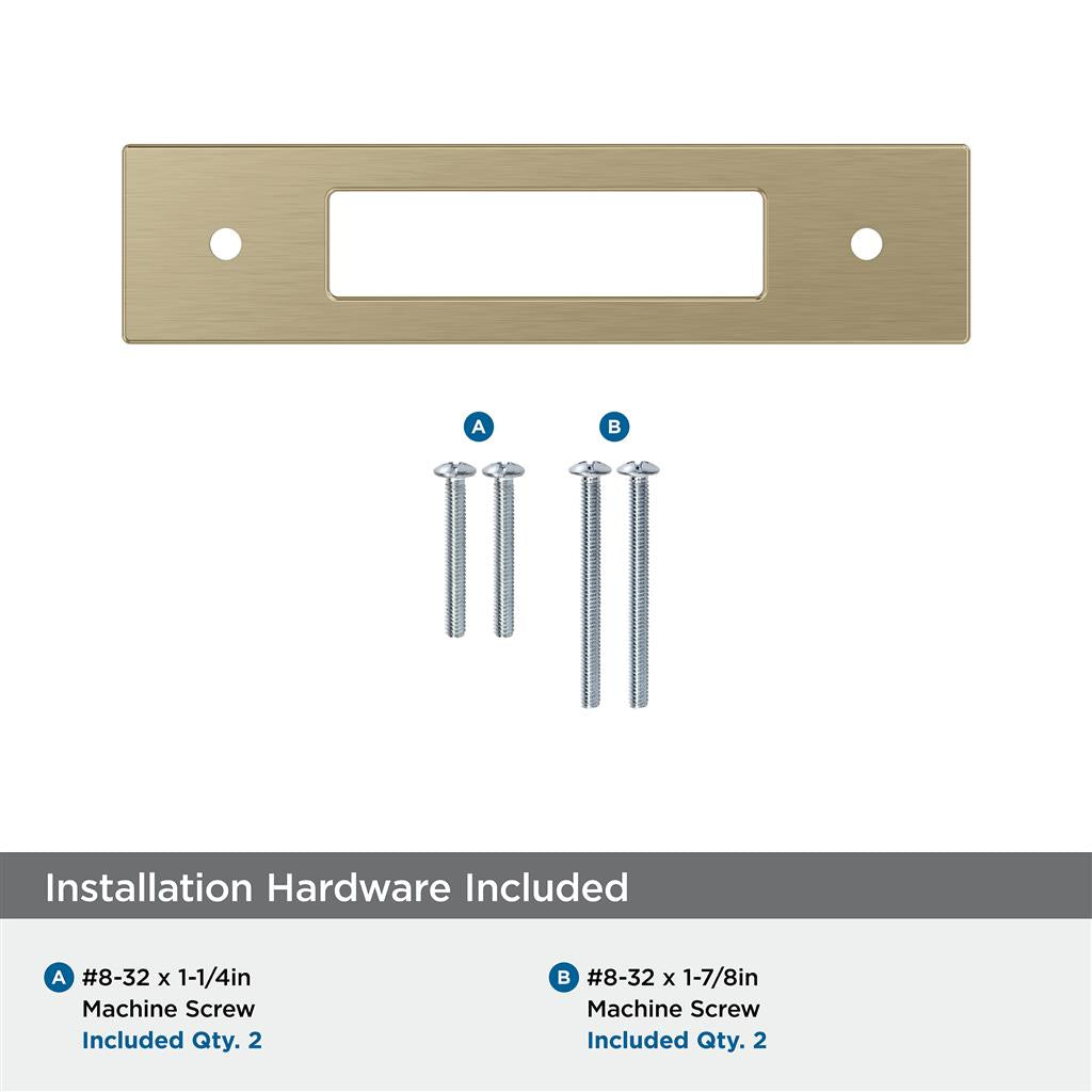 AMEROCK Medora Rectangle Cabinet Handle Backplate in Golden Champagne (+8 Sizes)