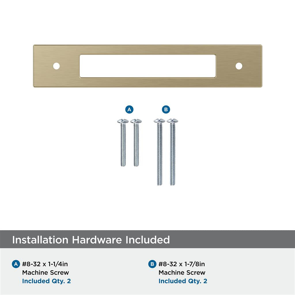 AMEROCK Medora Rectangle Cabinet Handle Backplate in Golden Champagne (+8 Sizes)