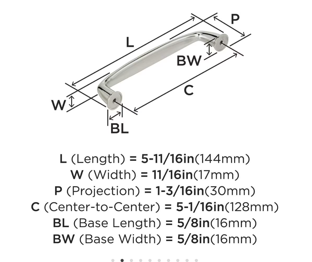 AMEROCK Kane Handle Pulls in Polished Nickel (+8 Sizes)