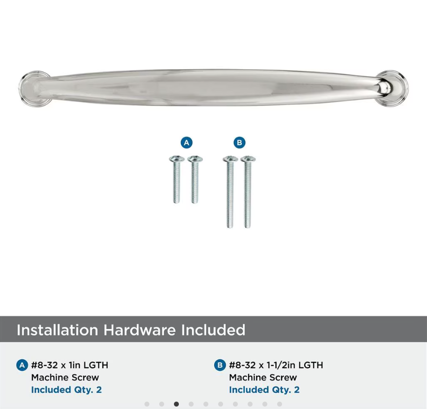 AMEROCK Kane Handle Pulls in Polished Nickel (+8 Sizes)