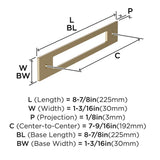 AMEROCK Medora Rectangle Cabinet Handle Backplate in Golden Champagne (+8 Sizes)