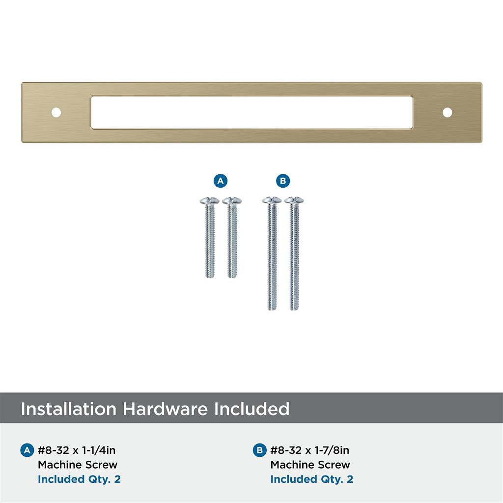 AMEROCK Medora Rectangle Cabinet Handle Backplate in Golden Champagne (+8 Sizes)