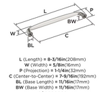 AMEROCK Kane Handle Pulls in Polished Nickel (+8 Sizes)