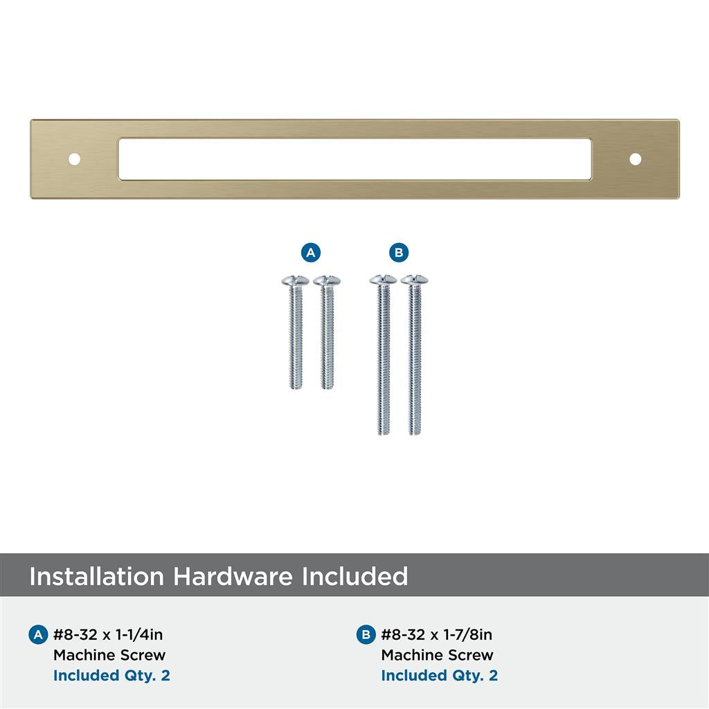 AMEROCK Medora Rectangle Cabinet Handle Backplate in Golden Champagne (+8 Sizes)