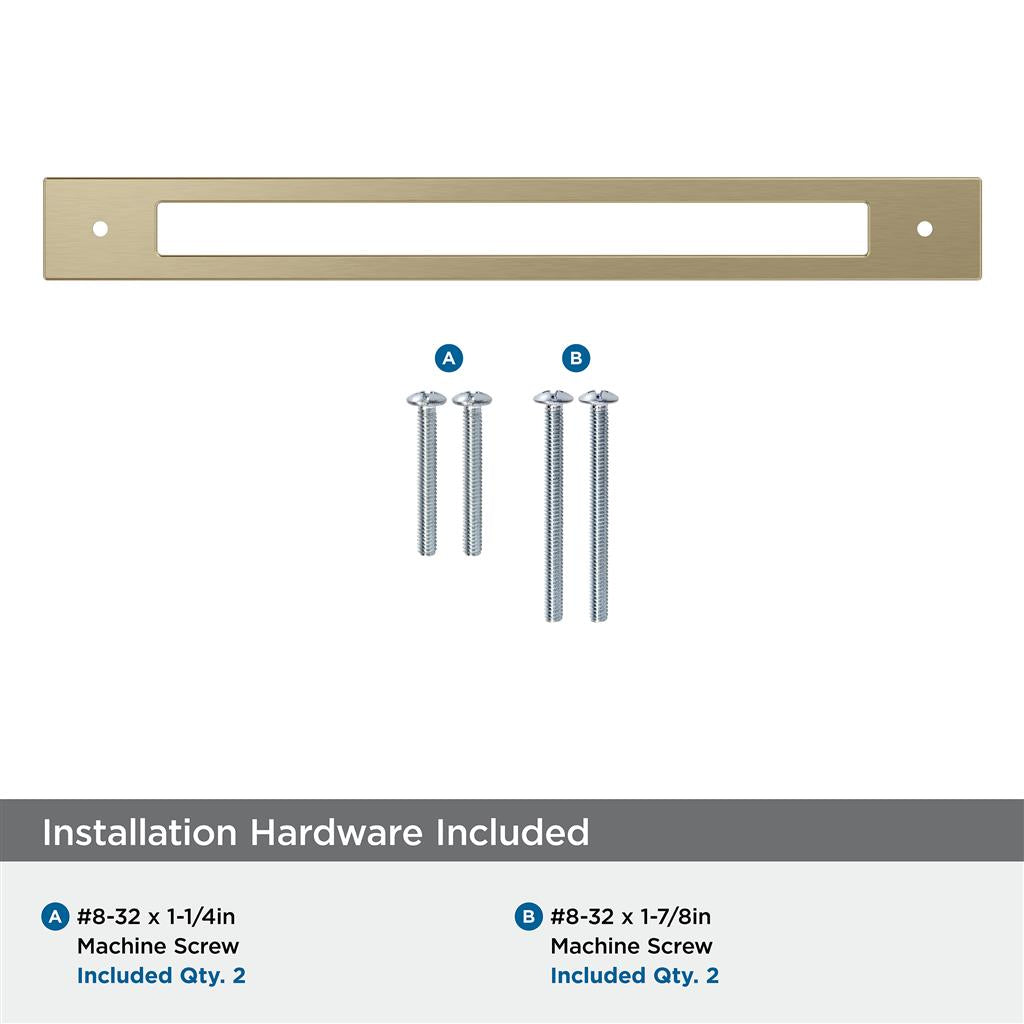 AMEROCK Medora Rectangle Cabinet Handle Backplate in Golden Champagne (+8 Sizes)
