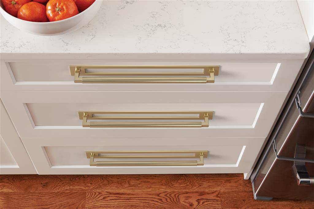 AMEROCK Medora Rectangle Cabinet Handle Backplate in Golden Champagne (+8 Sizes)