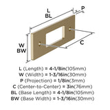 AMEROCK Medora Rectangle Cabinet Handle Backplate in Golden Champagne (+8 Sizes)