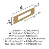 AMEROCK Medora Rectangle Cabinet Handle Backplate in Champagne Bronze (+8 Sizes)