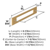 AMEROCK Medora Rectangle Cabinet Handle Backplate in Champagne Bronze (+8 Sizes)