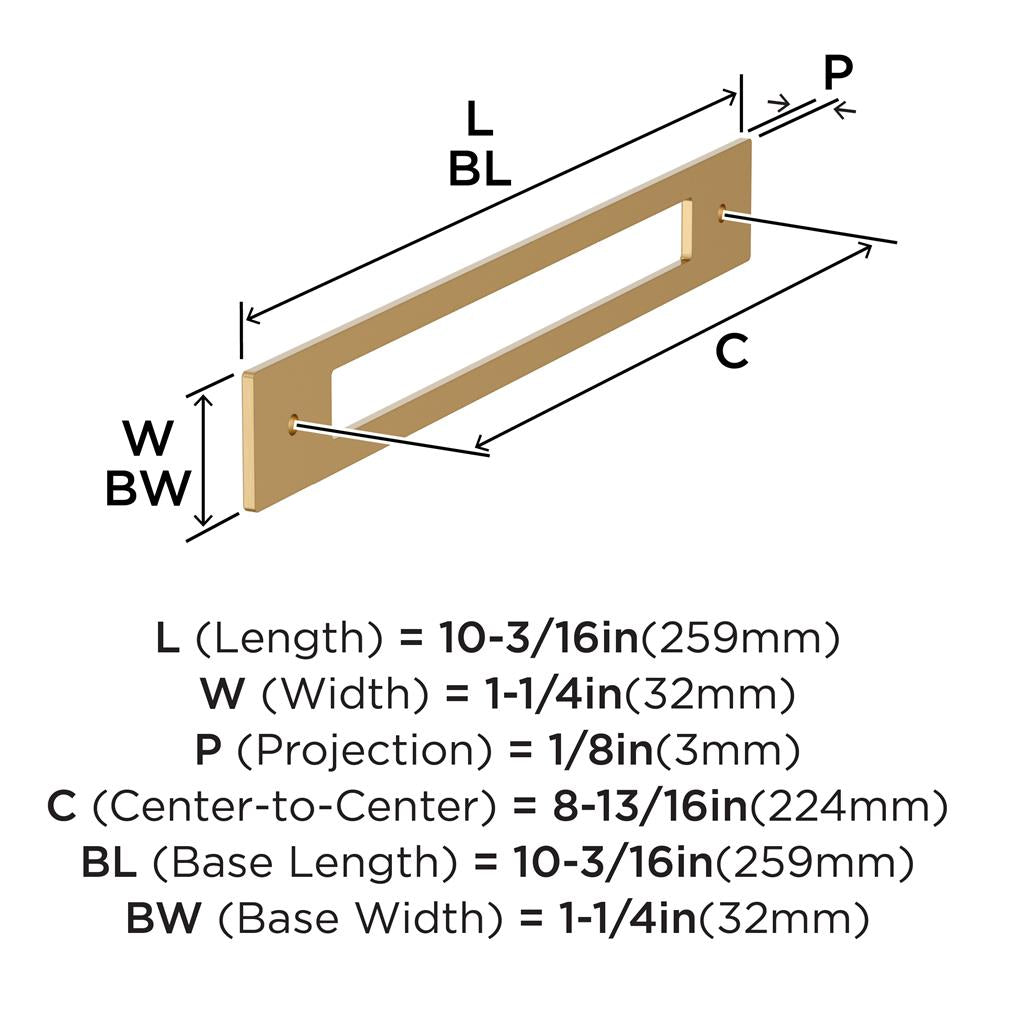 AMEROCK Medora Rectangle Cabinet Handle Backplate in Champagne Bronze (+8 Sizes)